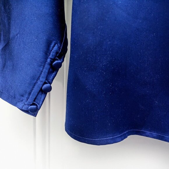 Lord & Taylor Navy Silk Dolman Sleeve LS Blouse - Picture 7 of 9